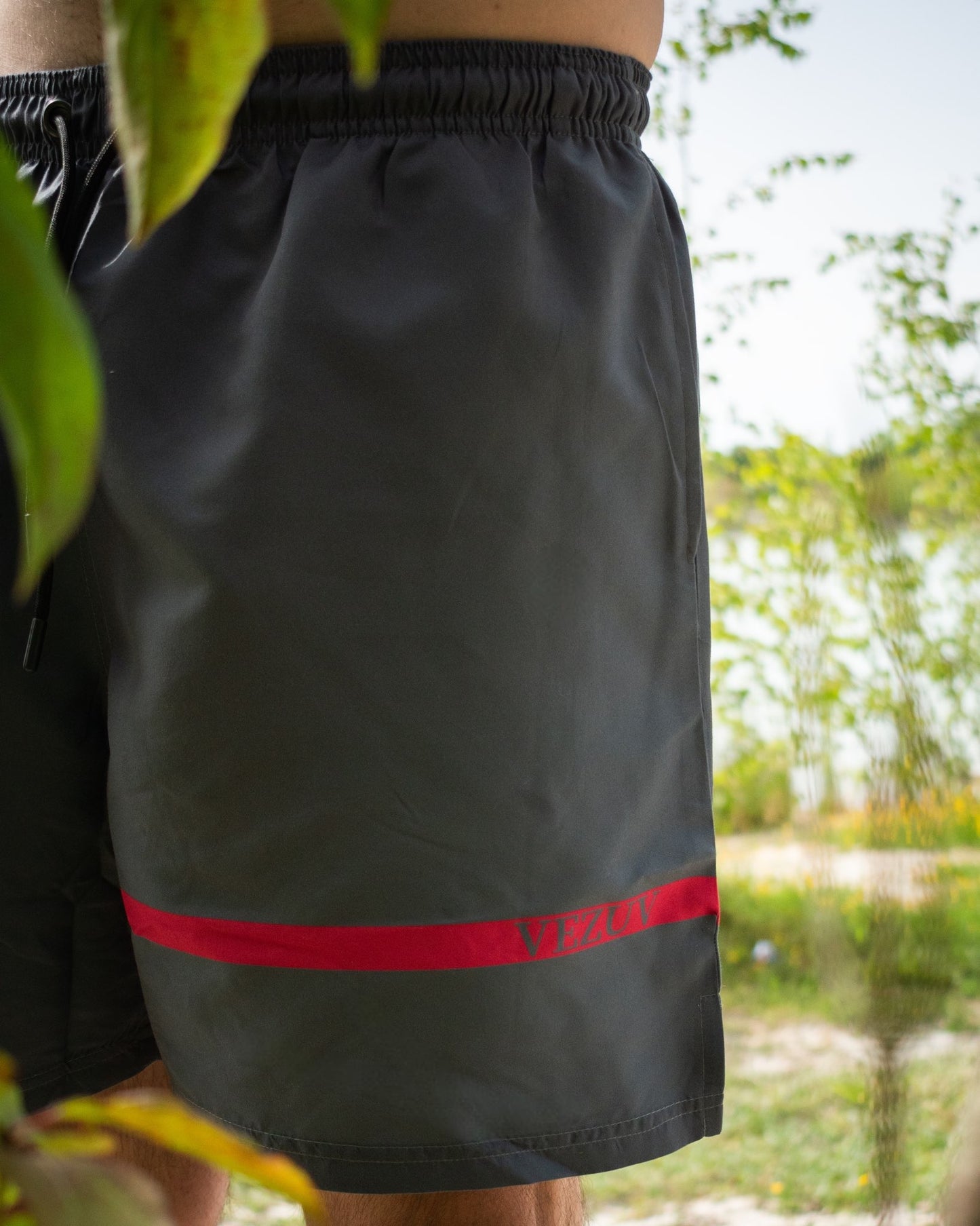 SWIM SHORTS BLACK STRIPE